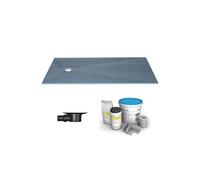 Receveur de douche à carreler 180 x 90 WEDI Fundo Primo rectangle écoulement excentré + bonde horizontale + kit d'étanchéité