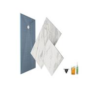 Receveur de douche à carreler 180 x 90 WEDI Fundo primo + revêtement Top marble white + colle + bonde verticale + kit étancheité