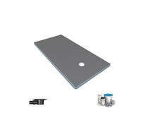 Receveur de douche à carreler 200 x 100 WEDI Fundo Primo rectangle écoulement excentré + bonde horizontale + kit d'étanchéité