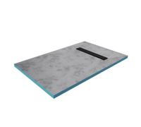 Receveur de douche a carreler 80x120cm - bonde caniveau noir mat