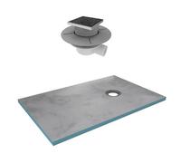 Receveur de Douche à Carreler 90x140 cm avec Bondes à Sortie Horizontale - Grille Inox