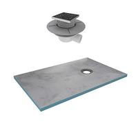 Receveur de Douche à Carreler 90x140 cm avec Bondes à Sortie Horizontale - Grille Inox