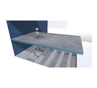 Receveur de Douche à Carreler 90x140 cm avec Bondes à Sortie Horizontale - Grille Noire