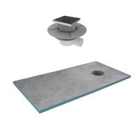 Receveur de Douche à Carreler 90x160 cm avec Bondes à Sortie Horizontale - Grille Inox