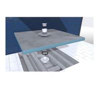 Receveur de Douche à Carreler 90x90 cm avec Bondes à Sortie Horizontale - Grille Noire