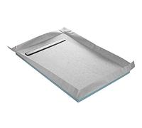 Receveur de douche à carreler caniveau 4 pentes + natte étanche + siphon ultra plat - 90 x 90 cm