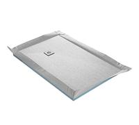Receveur de douche à carreler ultra plat + natte étanche + siphon ultra plat - 100 x 100 cm x 22 mm
