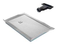 Receveur de douche à carreler ultra plat + natte étanche + siphon ultra plat - 150 x 100 cm x 22 mm