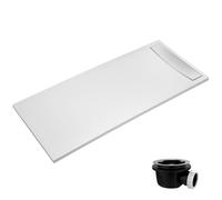 Receveur de douche antidérapant 120 x 90 Flight Neus acrylique rectangle blanc + bonde + capot