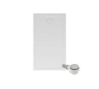 Receveur de douche antidérapant 120 x 90 VILLEROY ET BOCH Lifetime Plus Cerasoft céramique blanc + Bonde chromé brossé