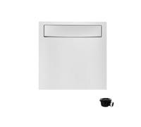 Receveur de douche antidérapant 90 x 90 Flight Neus carré blanc + Bonde + Capot blanc