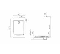 Receveur de douche ARKITEKT carré 80x80cm antidérapant - - 5805L003M0578