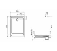 Receveur de douche ARKITEKT carré 90x90cm antidérapant - - 5806L003M0578