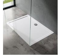 doporro Bac à Douche Antiglisse Receveur de Douche Rectangulaire Blanc Acrylique Faro2 90x120x4cm