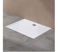 doporro Bac à douche 90x120 receveur de douche antiglisse rectangulaire blanc Lucia02AR 90x120x4 +Bonde AL01