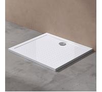 doporro Bac à douche 90x100 receveur de douche antiglisse rectangulaire blanc Lucia02AR 90x100x4 +Bonde AL01