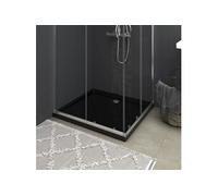 vidaXL Receveur de douche rectangulaire en ABS noir 80 x 90 cm
