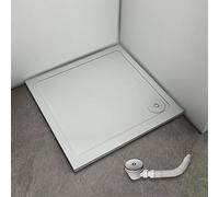 Receveur de douche blanc 76x76cm,extra-plat,gel coat,carré bac à douche avec bonde de douche