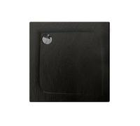 - Receveur de douche carré effet pierre Mooneo - L. 80 x l. 80 cm - Noir - Mooneo