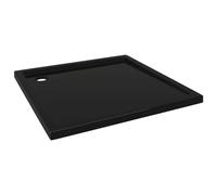 Receveur de douche carré en ABS noir 80 x 80 cm avec seuil bas, bac de fond renforcé en fibre de verre, plat et résistant aux rayures pour une douche sans barrière