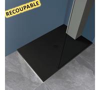 Receveur de douche céramique recoupable noir carbone 140x90 - CRISTINA ONDYNA SOL14090CR