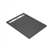 Receveur en acrylique Gris Effet Pierre 90x120x4 cm - Grille Linéaire Chrome - METEORA