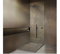 Receveur de douche en pierre naturelle - 160x90 cm - Ardoise claire - Extra-plat 2,5 cm - Natte étanche pré-montée