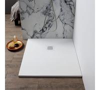 RECEVEUR DE DOUCHE EN RÉSINE BLANCHE EFFET PIERRE 90X90 MUSE
