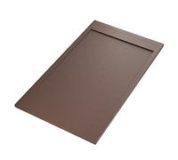 Receveur de douche en résine de marbre effet pierre ciment Marron PRESTIGE - 90 x 180