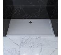 RECEVEUR DE DOUCHE A POSER EXTRA-PLAT EN ACRYLIQUE BLANC RECTANGLE - 140x80cm - BAC DE DOUCHE