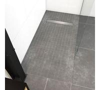 Receveur de douche extra-plat à carreler 90 x 160 cm, bonde linéaire, Galedo Showerplate