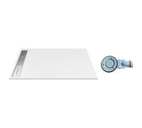 Receveur à poser ou encastrer en résine avec siphon - Blanc - 120 x 80 cm - LYROSA Blanc