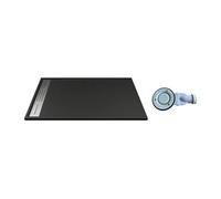 Receveur à poser ou encastrer en résine avec siphon - Noir - 120 x 80 cm - LYROSA Noir