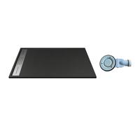 Receveur à poser ou encastrer en résine avec siphon - Noir - 120 x 90 cm - LYROSA