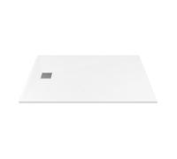 Vente-unique - Receveur de douche extra plat à poser ou à encastrer recoupable en résine SMC - Blanc - 120 x 80 cm - MIRNOSA