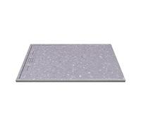 Receveur de douche extra plat à poser ou à encastrer recoupable en résine SMC - Effet Terrazzo gris - 140 x 90 cm - LYROSA