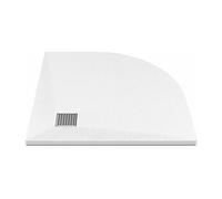 Vente-unique - Receveur de douche extra plat à poser ou à encastrer recoupable en résine SMC en quart de cercle - Blanc - 80 x 80 cm - SYFORSA