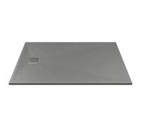 Receveur de douche extra plat à poser ou à encastrer recoupable en résine SMC - Gris - 140 x 90 cm - MIRNOSA