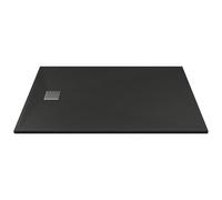 Receveur de douche extra plat à poser ou à encastrer recoupable en résine SMC - Noir - 120 x 80 cm - MIRNOSA