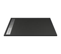 Receveur de douche extra plat à poser ou à encastrer recoupable en résine SMC - Noir - 120 x 90 cm - LYROSA