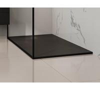 Receveur de douche extra plat à poser ou à encastrer recoupable en résine SMC - Noir - 160 x 90 cm - MIRNOSA