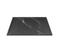 Receveur de douche extra plat à poser ou à encastrer recoupable en résine SMC - Noir marbré - 120 x 90 cm - LYROSA