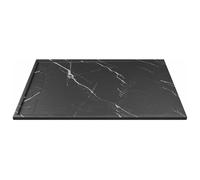 Receveur de douche extra plat à poser ou à encastrer recoupable en résine SMC - Noir marbré - 140 x 90 cm - LYROSA