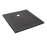 Jacob Delafon E62301-AGM E62302-AGM Receveur de Douche Extra-Plat IPSO 100x80x3,5 fabriqué en France en matériaux recyclés et Garantie 10 Ans, Gris Anthracite, Texture Pierre, 90x90