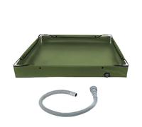 Receveur de douche - Grand receveur de douche portable 80 x 80 x 10 cm | Base légère et pliable | Plateau de bain avec tube de drainage pour adultes, voyage, aventure, escalade, randonnée, extérieur