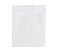 Receveur de Douche Minimaliste 80 x 100 x 3 cm Écoulement SMC Effet Pierre Naturelle Blanc Azzuro