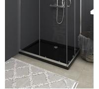 vidaXL Bac de douche rectangulaire ABS - seuil bas, finition haut brillant, noir 80x110 cm