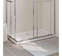 Bac de Douche Rectangulaire ABS avec Seuil Bas et Finition Haut Brillant Blanc 80x90 cm