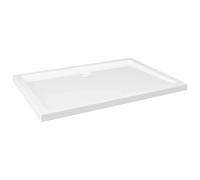 Receveur de douche rectangulaire en ABS blanc 70 x 100 cm avec seuil bas, renforcé en fibre de verre, plat et plat pour douche sans obstacles, option de montage incluse pour la rénovation de salle de