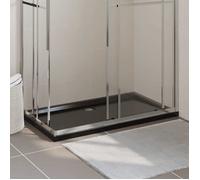 Receveur de douche rectangulaire - VIDAXL - ABS renforcé - Noir - 70x120x4 cm - Seuil bas - Ouverture de vidange 9 cm